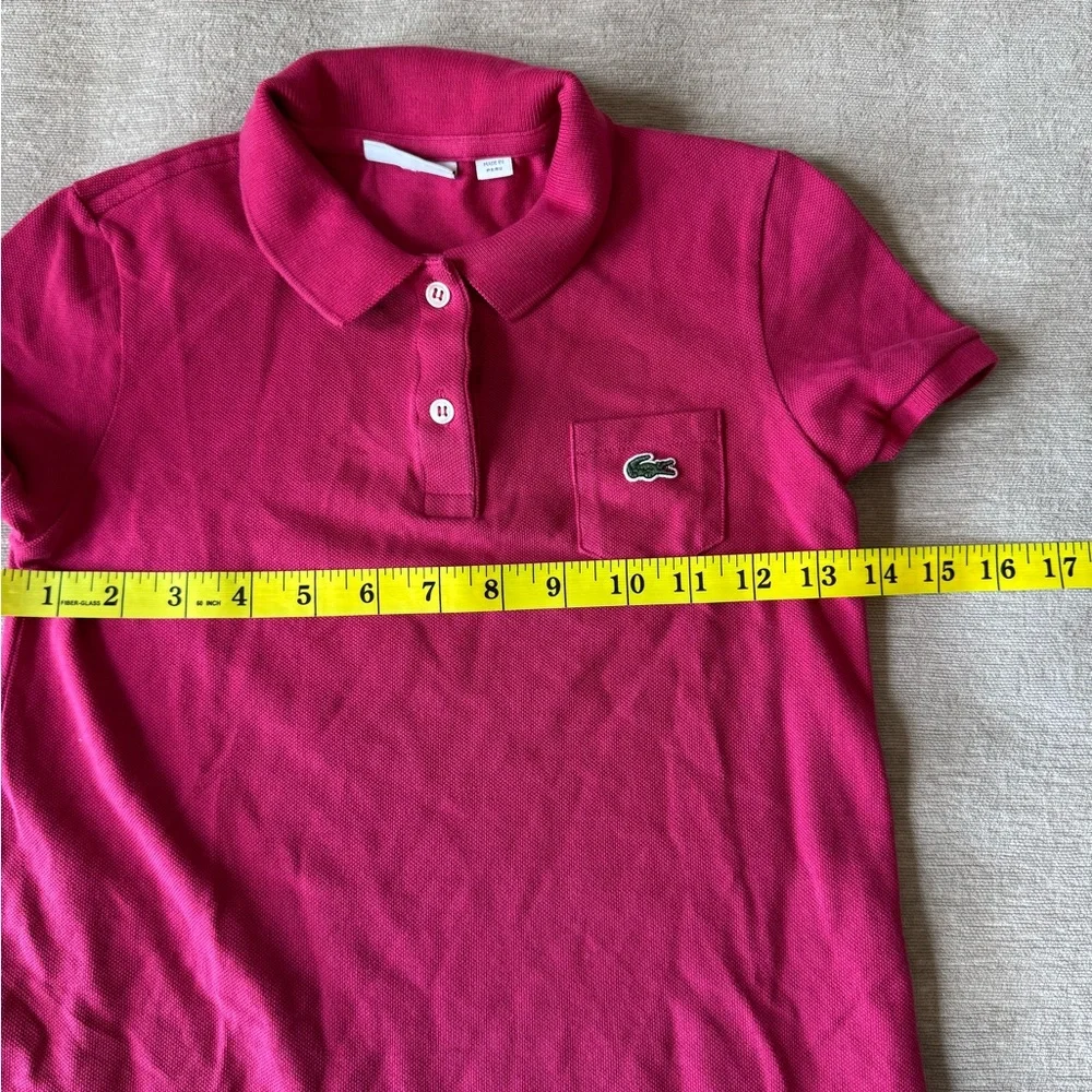 Lacoste Girls Polo Dress Pink Size 10 Large Logo Classic Preppy - Picture 9 of 10
